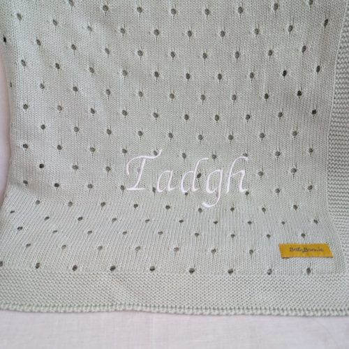 Sale - Organic cotton Mint Cellular Blankieboo - Tadgh