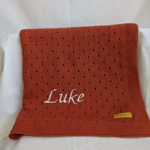 Sale - Organic cotton Rust Cellular Blankieboo - Luke