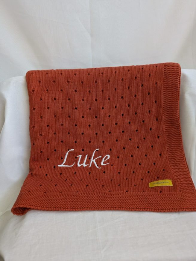 Sale - Organic cotton Rust Cellular Blankieboo - Luke