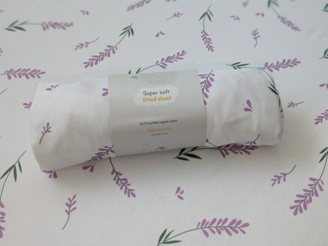 White Lavender organic cotton BeddyBoo fitted sheet - Image 3