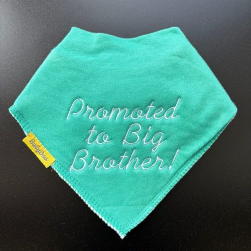 Promoted to Big Brother organic cotton DribbleBoo bandana bib