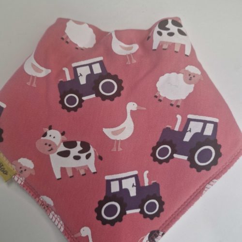 Pink Farmyard Organic cotton Dribbleboo