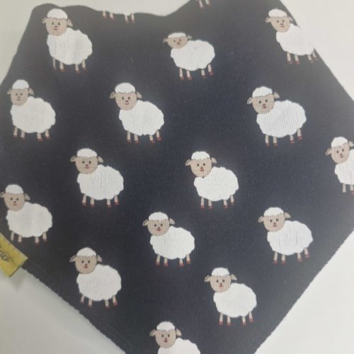Navy Sally the sheep organic cotton DribbleBoo bandana bib