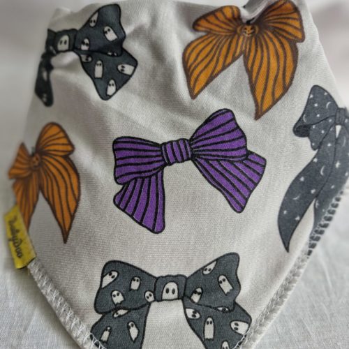 Spooky bows organic cotton DribbleBoo bandana bib