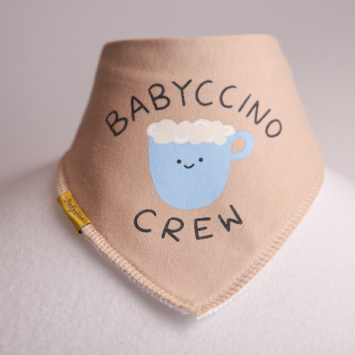 Babyccino Crew organic cotton DribbleBoo bandana bib