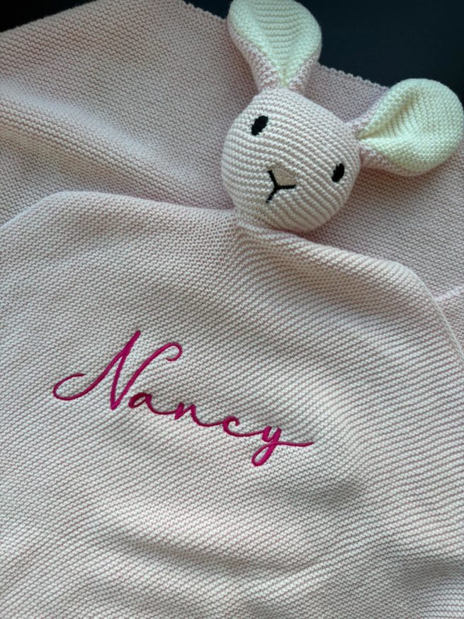 Bunny Comforter Organic Cotton BlankieBoo (baby pink) - Image 10